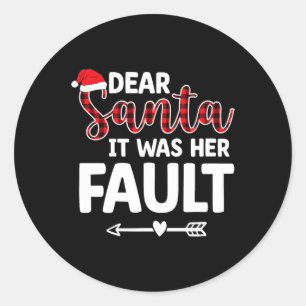 Fun Weihnachten Matching Paare Seine Hers Pajamas Runder Aufkleber