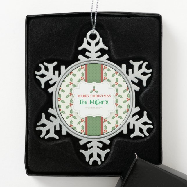 FUN! Weihnachtsschneeflocke - Personalisiert - Nam Schneeflocken Zinn-Ornament (Box)