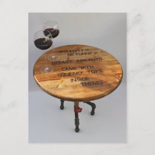 Fun Wein und Implantate Postkarte! Postkarte