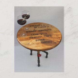 Fun Wein und Implantate Postkarte! Postkarte