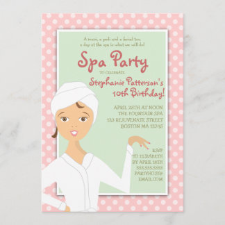 Fun Wellness-Center Girl Geburtstag Wellness-Cente Einladung