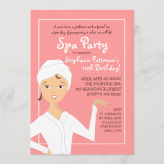 Fun Wellness-Center Girl Geburtstag Wellness-Cente Einladung