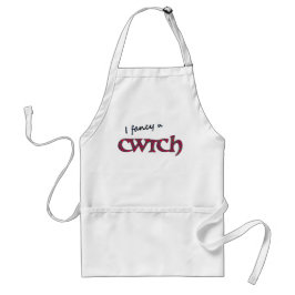 Fun Welsh Cwtch Schürze: Red Green Geometric Muste Schürze