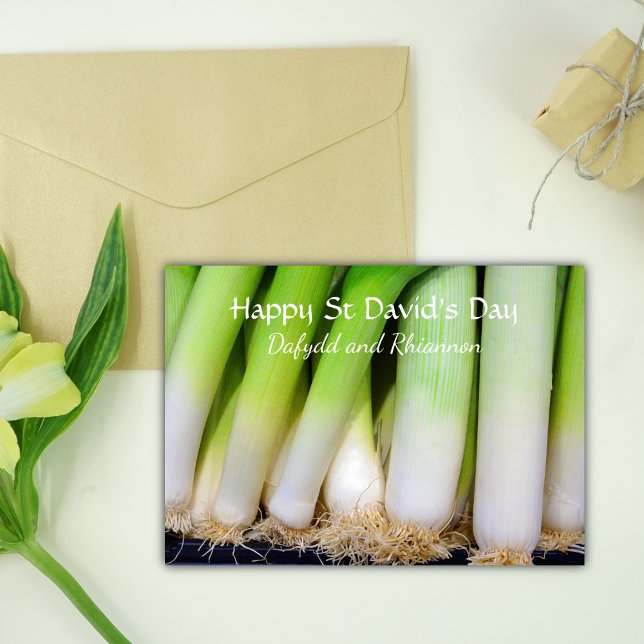 Fun Welsh Leeks St David's Day Personalisiert Karte (Von Creator hochgeladen)