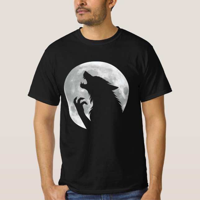Fun Werewolf Vollmond Phase Halloween T-Shirt (Vorderseite)