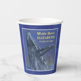 Fun Whale Graduation Party Cup Pappbecher