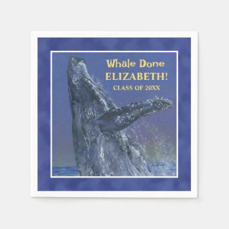 Fun Whale Graduation Party Paper Napkin Serviette