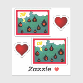 Fun Whimsical Comic Pop Art Set Aufkleber