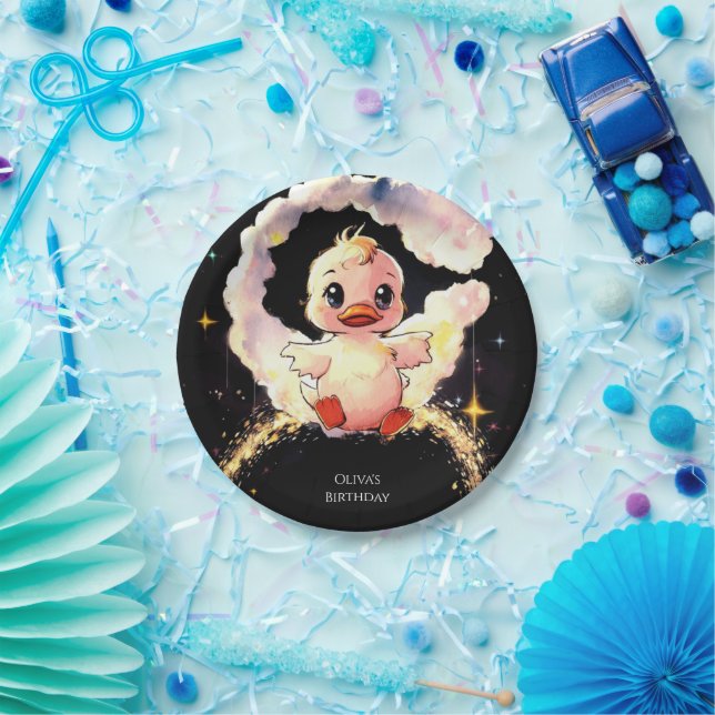 Fun Whimsical Duck Birthday Pappteller (Party)