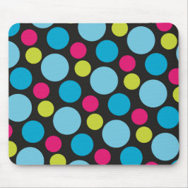 Fun Whimsical farbenfrohe Punkte Türkis blaues Mus Mousepad