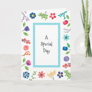 Fun Whimsical Floral Berries Geburtstag Gruß Karte