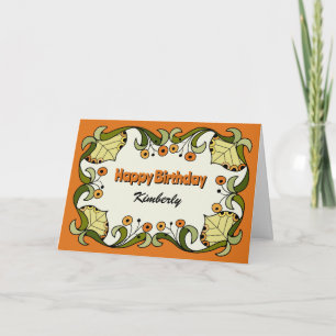 Fun whimsical Herbst Blume Power CC0261 Geburtstag Karte