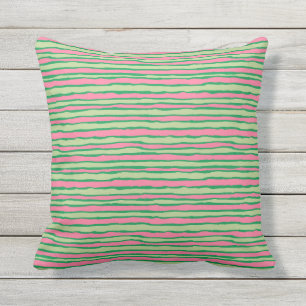 Fun Whimsical Pink Green Watermelon Sommer Kissen