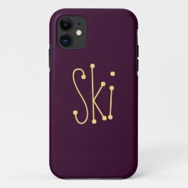 Fun Whimsical SKI Text Spaß Tief Lila Hintergrund Case-Mate iPhone Hülle