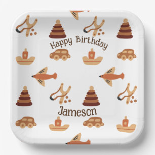 Fun White Brown Kinder Spielzeug Flugzeug Boot Geb Pappteller