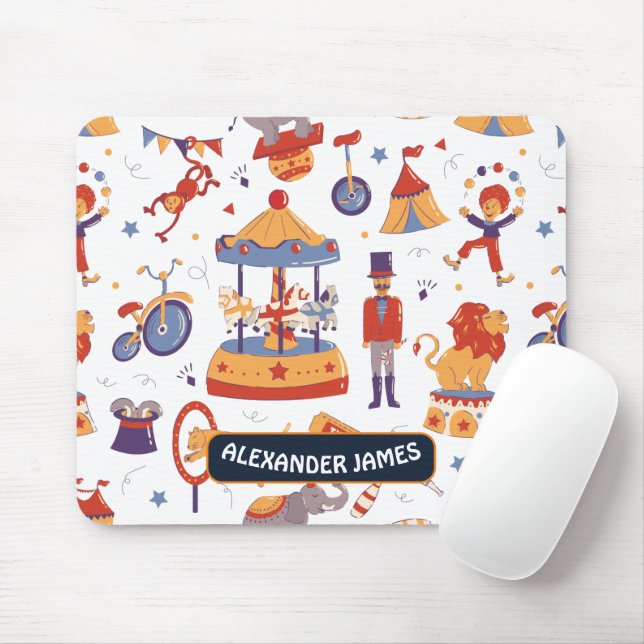 Fun White Carnival Kids School Circus Muster Mousepad (Mit Mouse)