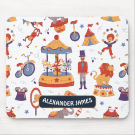 Fun White Carnival Kids School Circus Muster Mousepad