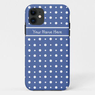 Fun White Polka Punkte auf tiefblauem Hintergrund Case-Mate iPhone Hülle
