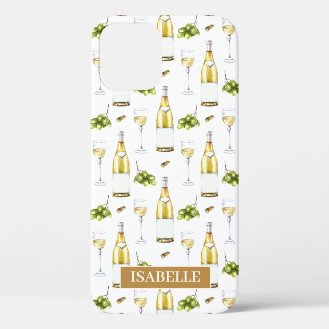 Fun White Wine Pattern Case-Mate iPhone Hülle (Rückseite)