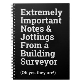 Fun Wichtiger Gebäude Surveyor Notizblock