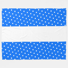 Fun Wide Bright Polka Dotted Blue White Stripes Fleecedecke