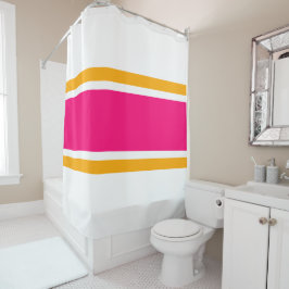 Fun Wide Colorful Candy Pink Gelb Rennstreifen Duschvorhang