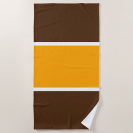 Fun Wide Dark Brown Golden Yellow Racing Streifen Strandtuch