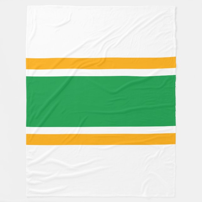 Fun Wide Kelly Green Yellow White Racing Streifen Fleecedecke (Vorderseite)
