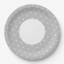 Fun Wide Light Graue weiße Dainty Dots Rim Streife
