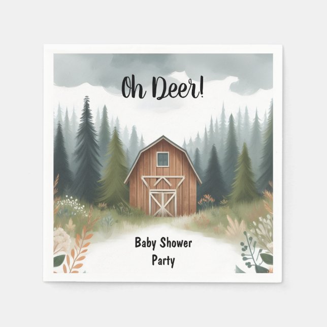 Fun Wild Mutter zu Wood Woodland Kinderdusche Serviette (Vorderseite)