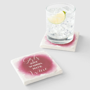 Fun Wine Lover Quote Elegantes Burgund Steinuntersetzer