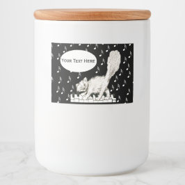 Fun Winking White Cat Piano Keys Musiknote Lebensmitteletikett