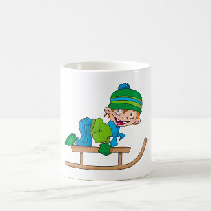 Fun Winter Rodelbahn Niedliches Schneeabenteuer Kaffeetasse