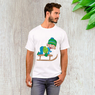 Fun Winter Rodelbahn Niedliches Schneeabenteuer T-Shirt