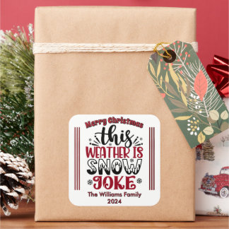 Fun Winter Weihnachtsaufkleber Quadratischer Aufkleber