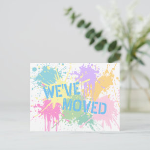 Fun wir haben Pastellpaint Splash Postcard verscho Postkarte
