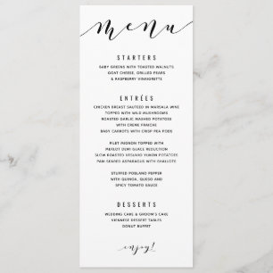 Fun Wirbel Calligraphy Wedding Menu Menükarte