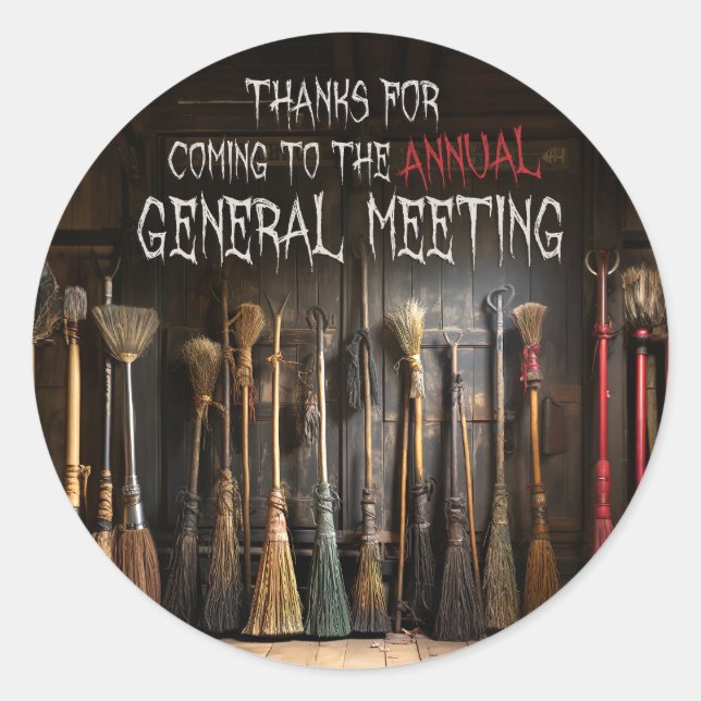 Fun Witchy Broomsticks Halloween-Party Vielen Dank Runder Aufkleber (Vorderseite)