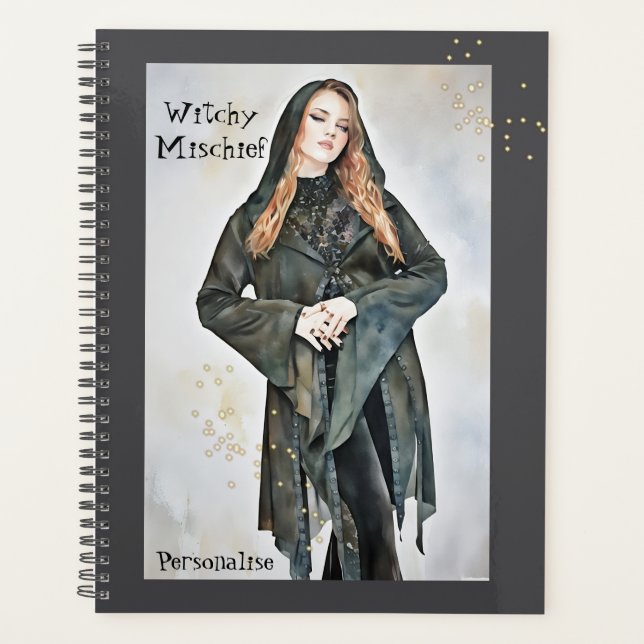 Fun Witchy Zitat Hübsch Gray Journal Planer (Vorderseite)