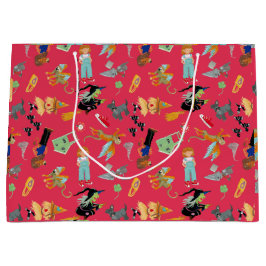Fun Wizard of Oz on red children's design Große Geschenktüte