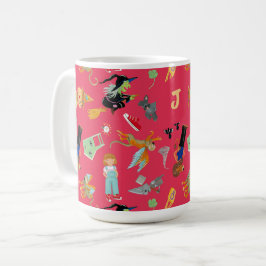 Fun Wizard of Oz on red children's design Kaffeetasse
