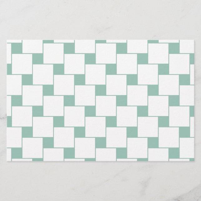 Fun Woven Squares Minze Green Briefpapier (Vorderseite)