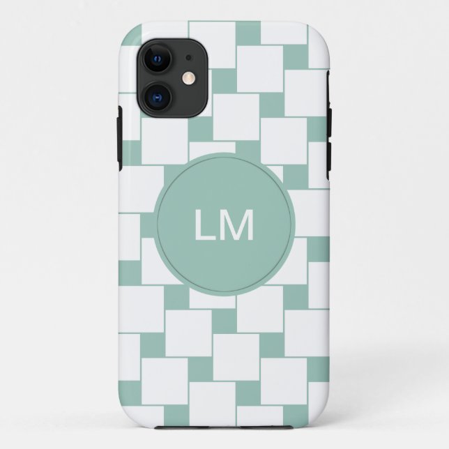 Fun Woven Squares Minze Green Case-Mate iPhone Hülle (Rückseite)