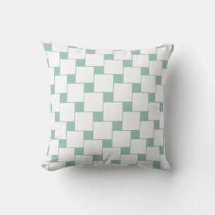 Fun Woven Squares Minze Green Kissen