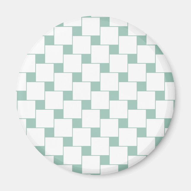 Fun Woven Squares Minze Green Magnet (Vorne)