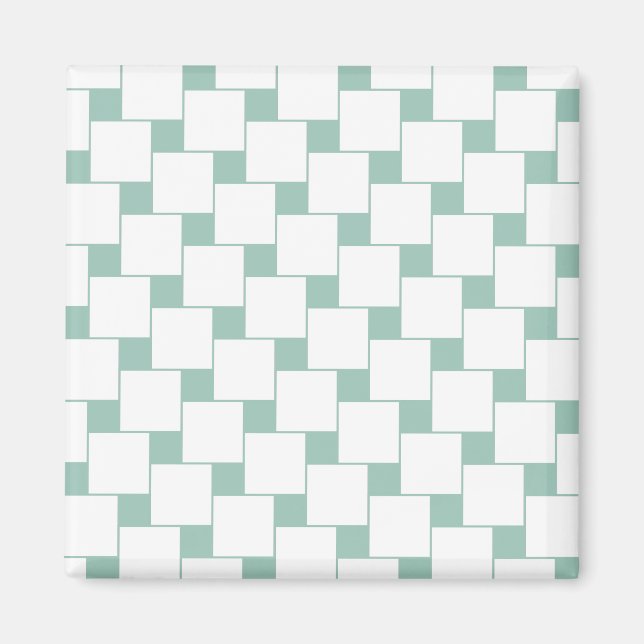 Fun Woven Squares Minze Green Magnet (Vorne)