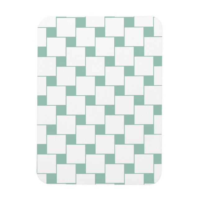 Fun Woven Squares Minze Green Magnet (Vertikal)