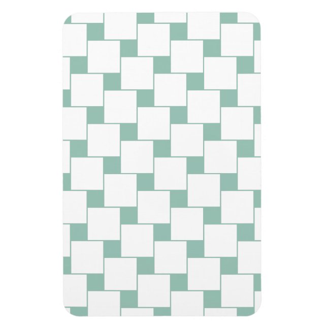 Fun Woven Squares Minze Green Magnet (Vertikal)