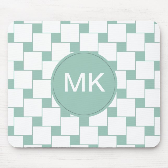 Fun Woven Squares Minze Green Mousepad (Vorne)