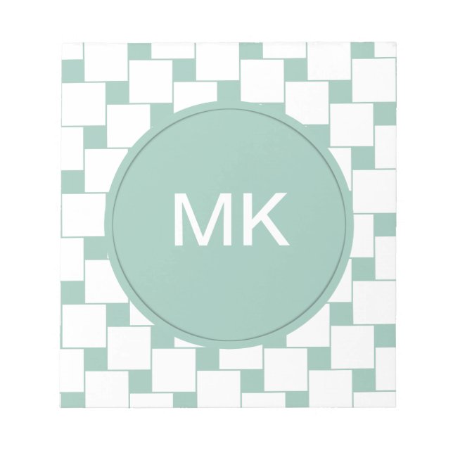 Fun Woven Squares Minze Green Notizblock (Vorderseite)
